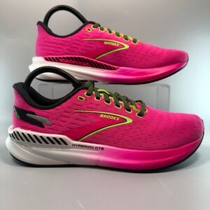 Brooks Hyperion GTS Womens 8 Running Shoe Bright Pink White Lace Sneaker Trainer